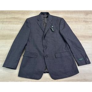 Polo Ralph Lauren Men 40R Wool Blazer Gray / Brown Plaid Jacket